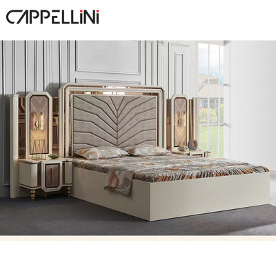 Bộ đồ nội thất phòng ngủ sang trọng Villia Giường gỗ bọc nệm bền