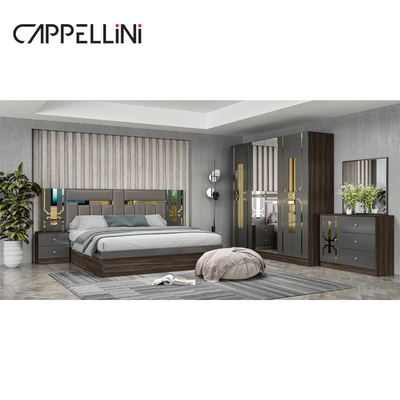 Foshan bán buôn Giá King Size Gỗ phòng ngủ căn nhà hiện đại sang trọng giá rẻ đầy đủ Mdf phòng ngủ đồ nội thất bộ
