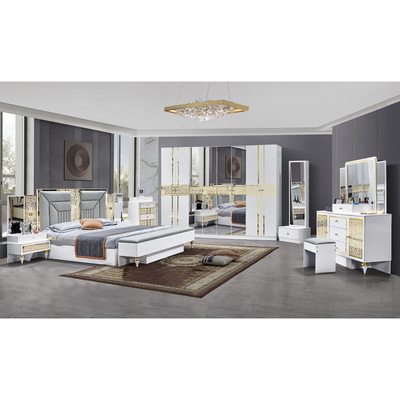 Nhập khẩu Pháp Home Frame gỗ Master Room Double Bed Room Set Modern Wooden King Size Đồ nội thất phòng ngủ sang trọng