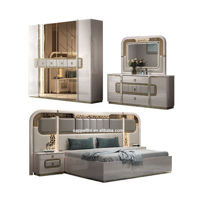 Modern Luxury Complete Bedroom Furniture Set Wood Double Bed Home Master Room Storage Wooden Frame Full king Size Bedroom Sets