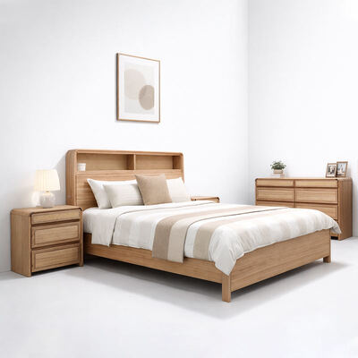 American Classic Solid Wood Bedroom Complete Set King Size Bed Double Home Room Modern Luxury Thiết bị phòng ngủ bằng gỗ