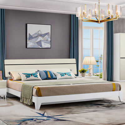 Thiết bị phòng ngủ bằng gỗ King Size Set với kho lưu trữ tối giản ấm cúng chất lượng cao Master Suite sang trọng hiện đại