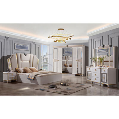 Modern Velvet Cover Headback Phòng gỗ King Size Sets Bed Furniture Queen Beds Full Cabinet Phòng ngủ