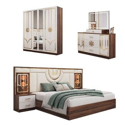 Trung Quốc bán buôn giá rẻ đồ nội thất phòng ngủ Thổ Nhĩ Kỳ Thiết lập khung gỗ Chiếc giường hạng sang King Size Chiếc giường đôi Full Modern Luxury Bedroom Sets