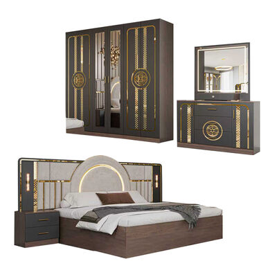 Giá rẻ bán buôn đồ nội thất phòng ngủ hiện đại Set đầy đủ King Size Bedroom Suite khung gỗ Home Luxury Turkish Bedroom Sets