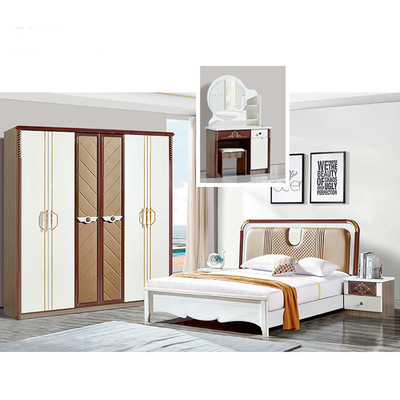 Bộ phòng ngủ tối giản bằng gỗ kính MDF OEM Eco thân thiện với độ bền