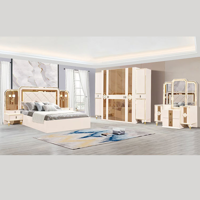 Bảng gỗ 5 chiếc Bộ phòng ngủ Giường cỡ King kiểu Pháp 1800 * 2000mm