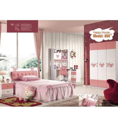 Biệt thự Gỗ rắn màu hồng Nội thất phòng ngủ trẻ em OEM ODM