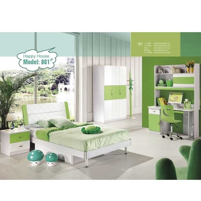 E1 Bộ đồ nội thất phòng ngủ trẻ em màu xanh lá cây MDF Cappellini Đồ nội thất góc tròn