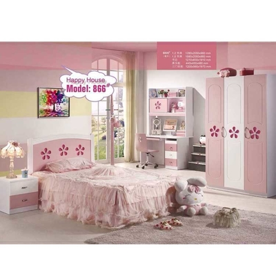 Bộ phòng ngủ trẻ em bằng gỗ Cappellini Đồ nội thất trẻ em công chúa Disney màu hồng
