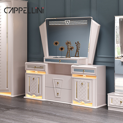 Thiết kế hiện đại Khung gỗ 2 King Size Chiếc giường sang trọng cho gia đình Chiếc gỗ cổ điển Mdf Chiếc giường đầy đủ đồ nội thất