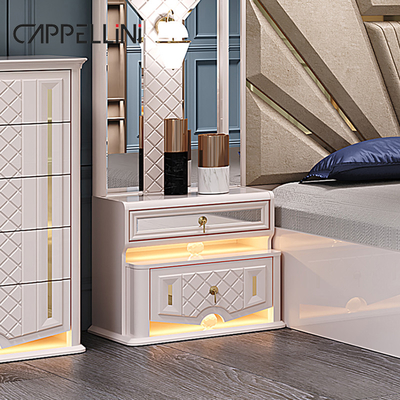 Thiết kế hiện đại Khung gỗ 2 King Size Chiếc giường sang trọng cho gia đình Chiếc gỗ cổ điển Mdf Chiếc giường đầy đủ đồ nội thất