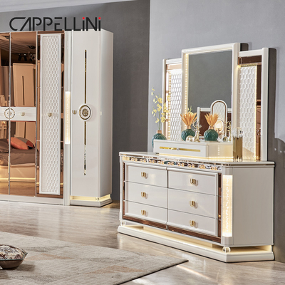 Luxury Royal Modern Wood Frame Double King Size Bed Headboard Da Nhà Classic Queen Thiết bị phòng ngủ bằng gỗ