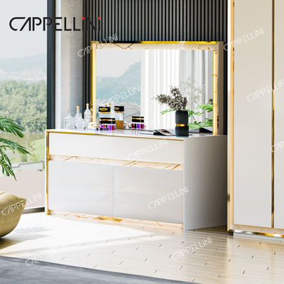 Bàn đầu giường da trắng hiện đại gỗ King Size Bed Home Double Modern Luxury Wooden Mdf Full Bedroom Furniture Set