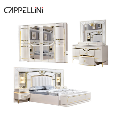 Nhà trắng gỗ da Queen giường đặt biệt thự Master phòng gỗ King kích thước Mdf hiện đại sang trọng đầy đủ phòng ngủ thiết bị