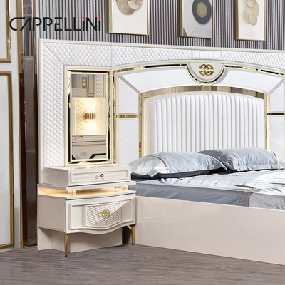 Nhà trắng gỗ da Queen giường đặt biệt thự Master phòng gỗ King kích thước Mdf hiện đại sang trọng đầy đủ phòng ngủ thiết bị