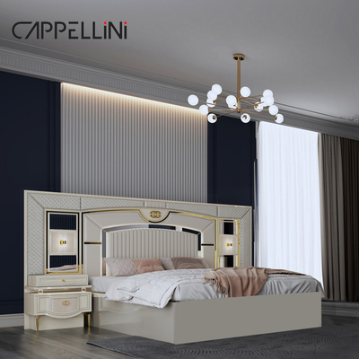 Ước tính cao Modern Double Leather King Bed Mdf Frame Luxury Full Queen Size Home Full Furniture Bedroom Sets