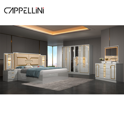 Home Master Room Double Leather King Size Bed Wholesale Giá rẻ hiện đại sang trọng Queen gỗ Mdf Bộ đồ nội thất phòng ngủ đầy đủ