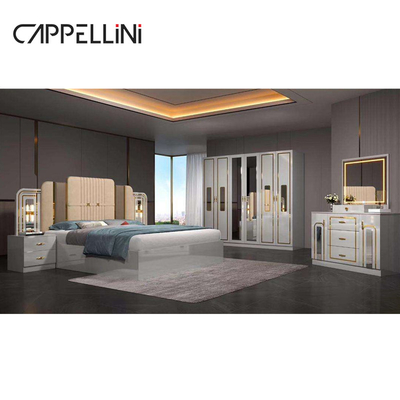 Giá rẻ Modern Leather Headboard Queen Size Bed Home Apartment Double Master Room gỗ Full King Bedroom Furniture Set