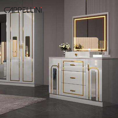 Giá rẻ Modern Leather Headboard Queen Size Bed Home Apartment Double Master Room gỗ Full King Bedroom Furniture Set