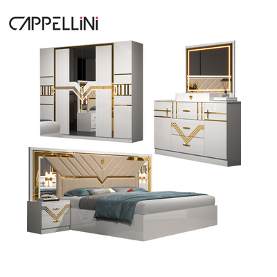 Foshan bán buôn Toàn bộ King Size Phòng ngủ da phòng ngủ gỗ đôi Nhà giá rẻ Queen Modern Luxury Bedroom Sets Furniture