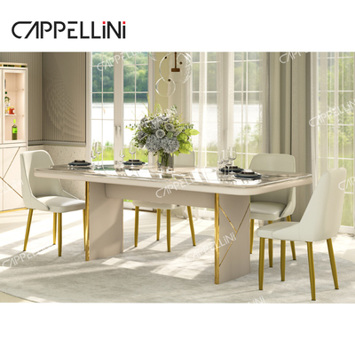 Thiết kế hiện đại Bàn ăn 4 Ghế Set 6 chỗ ngồi Nhà đồ nội thất Phòng khách Chiếc bàn ăn đá cẩm thạch cao cấp