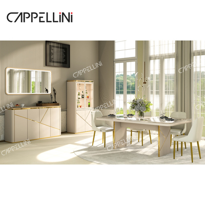 Thiết kế hiện đại Bàn ăn 4 Ghế Set 6 chỗ ngồi Nhà đồ nội thất Phòng khách Chiếc bàn ăn đá cẩm thạch cao cấp