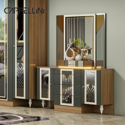 Khung gỗ Mỹ Gấp đôi da King Size Bed Home Master Room Suite gỗ giá rẻ đầy đủ thiết bị phòng ngủ hiện đại