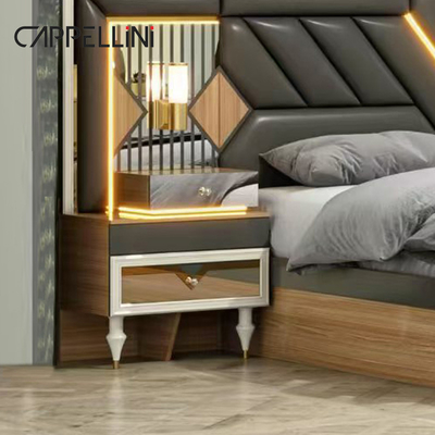 Khung gỗ Mỹ Gấp đôi da King Size Bed Home Master Room Suite gỗ giá rẻ đầy đủ thiết bị phòng ngủ hiện đại