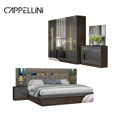 Foshan bán buôn Giá King Size Gỗ phòng ngủ căn nhà hiện đại sang trọng giá rẻ đầy đủ Mdf phòng ngủ đồ nội thất bộ
