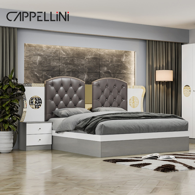 Đơn giản, hiện đại, King size 2 phòng ngủ bằng da, phòng ngủ căn hộ, nhà sang trọng Queen gỗ Mdf Full bedroom furniture set