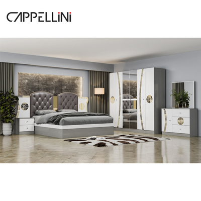 Đơn giản, hiện đại, King size 2 phòng ngủ bằng da, phòng ngủ căn hộ, nhà sang trọng Queen gỗ Mdf Full bedroom furniture set