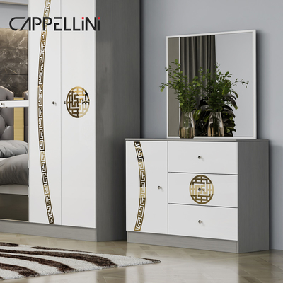 Đơn giản, hiện đại, King size 2 phòng ngủ bằng da, phòng ngủ căn hộ, nhà sang trọng Queen gỗ Mdf Full bedroom furniture set