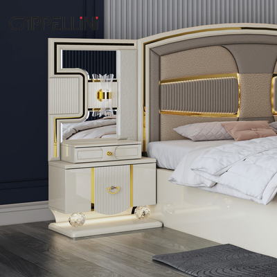 Giá bán buôn King Size giường da đôi phòng chủ phòng phòng chủ nhà trắng gỗ đầy đủ Mdf thiết bị phòng ngủ sang trọng
