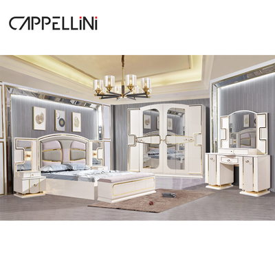Giá bán buôn King Size giường da đôi phòng chủ phòng phòng chủ nhà trắng gỗ đầy đủ Mdf thiết bị phòng ngủ sang trọng