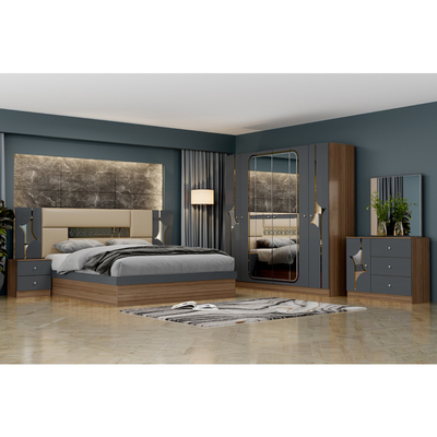 Sản phẩm bán buôn Giá thấp Turkish Double King Bedroom Home khung gỗ Mdf hiện đại sang trọng Full Size Bedroom Furniture Set