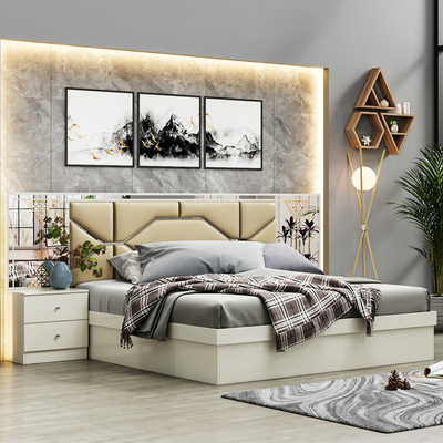 Thiết kế mới bán buôn gỗ phòng ngủ hai phòng ngủ Luxury Home khung gỗ giá rẻ King Size thiết bị hiện đại phòng ngủ thiết lập