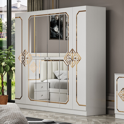 Foshan bán buôn giá rẻ sang trọng hai king size phòng ngủ thiết lập nhà hiện đại đầy đủ khung gỗ phòng ngủ thiết lập đồ nội thất