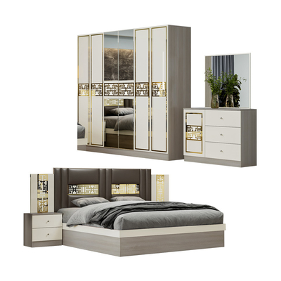 Kiến trúc gỗ hiện đại đơn giản King Size Bed Master Room Complete Double Home Luxury Modern Bedroom Furniture Set