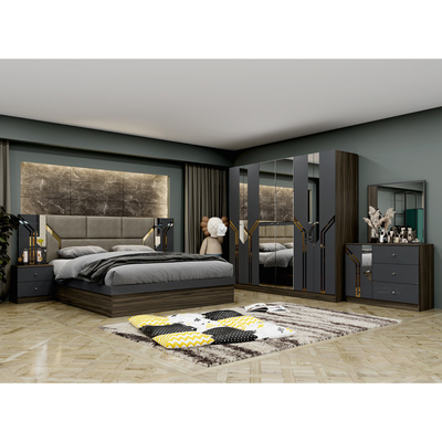 Sản phẩm bán buôn giá rẻ khung gỗ sang trọng giường king size đôi nhà hiện đại Thổ Nhĩ Kỳ gỗ MDF bộ đầy đủ phòng ngủ đồ nội thất