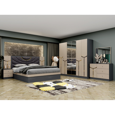 Sản phẩm bán buôn giá rẻ khung gỗ sang trọng giường king size đôi nhà hiện đại Thổ Nhĩ Kỳ gỗ MDF bộ đầy đủ phòng ngủ đồ nội thất