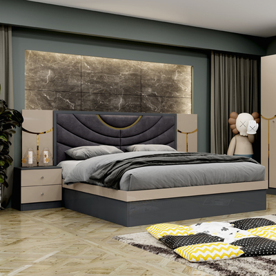Sản phẩm bán buôn giá rẻ khung gỗ sang trọng giường king size đôi nhà hiện đại Thổ Nhĩ Kỳ gỗ MDF bộ đầy đủ phòng ngủ đồ nội thất