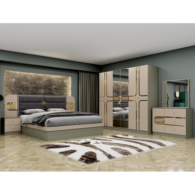 Món bán buôn giá rẻ kiểu Thổ Nhĩ Kỳ gỗ King Size Bed Hotel Double Wood Frame Home Modern Luxury Full Bedroom
