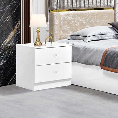 High Gloss Trà trắng khung gỗ giường đôi Suite King Size sang trọng thiết kế hiện đại Mdf Full Set đồ nội thất phòng ngủ