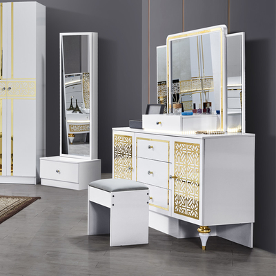 Nhập khẩu Pháp Home Frame gỗ Master Room Double Bed Room Set Modern Wooden King Size Đồ nội thất phòng ngủ sang trọng