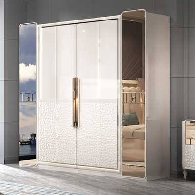 Thiết kế mới Modern Lighted Headboard gỗ King Size Bedroom Set khung gỗ kép Full Luxury Home Furniture phòng ngủ