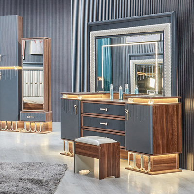 Chất lượng cao hiện đại gỗ king size giường đôi bộ da đầu giường gỗ đồ nội thất gia đình sang trọng phòng ngủ bộ