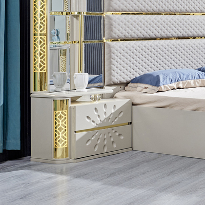 Nhà biệt thự sang trọng hiện đại Khung gỗ King Size Bed Home Hoàng gia cổ điển Queen gỗ đôi da bộ đồ nội thất phòng ngủ đầy đủ