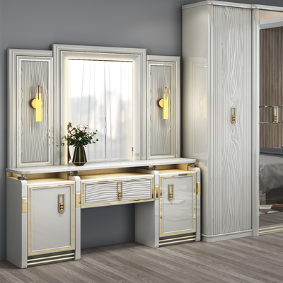 Toàn bộ da hiện đại gỗ king size giường 5 phần thiết lập hai phòng chủ hoàng hậu đầy đủ nội thất phòng ngủ nhà sang trọng