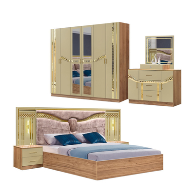 2025 Full King Size Thiết bị phòng ngủ gỗ Thổ Nhĩ Kỳ Thiết bị khung gỗ Nhà giường đôi Giá rẻ Thiết bị phòng ngủ sang trọng
